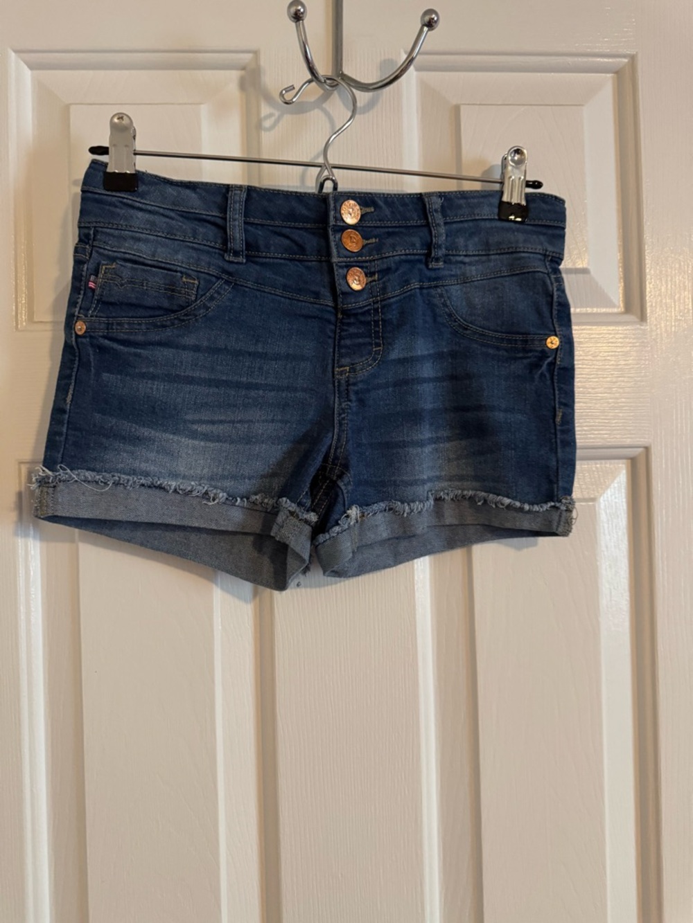 Vigoss Dark Blue Denim Roll-Cuff Kids Shorts